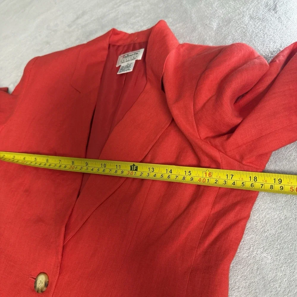 Talbots Petites 100% Irish Linen Skirt Suit Red Blazer 2P Skirt 4 Classic Set